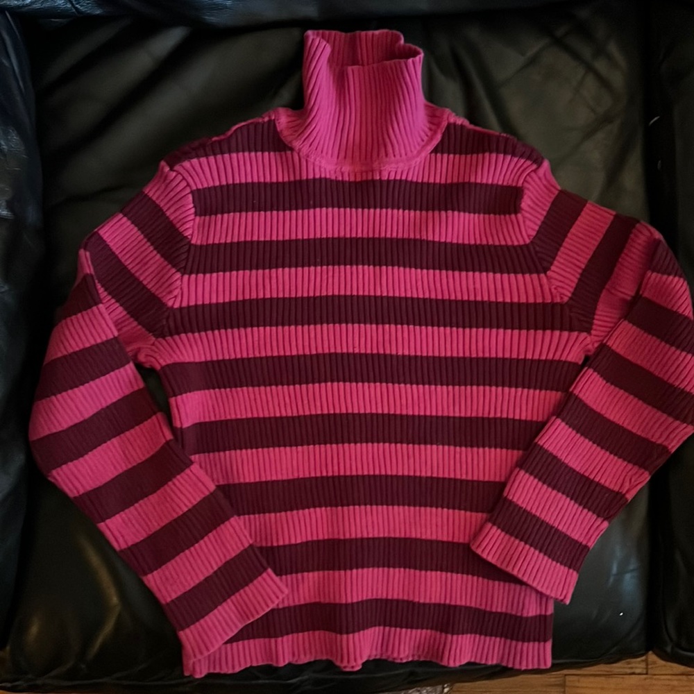 POLO Ralph Lauren dark pink & pink striped women’s size M top with 3/4 sleeves